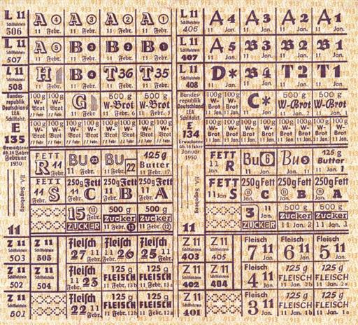 Lebensmittelkarte 1950